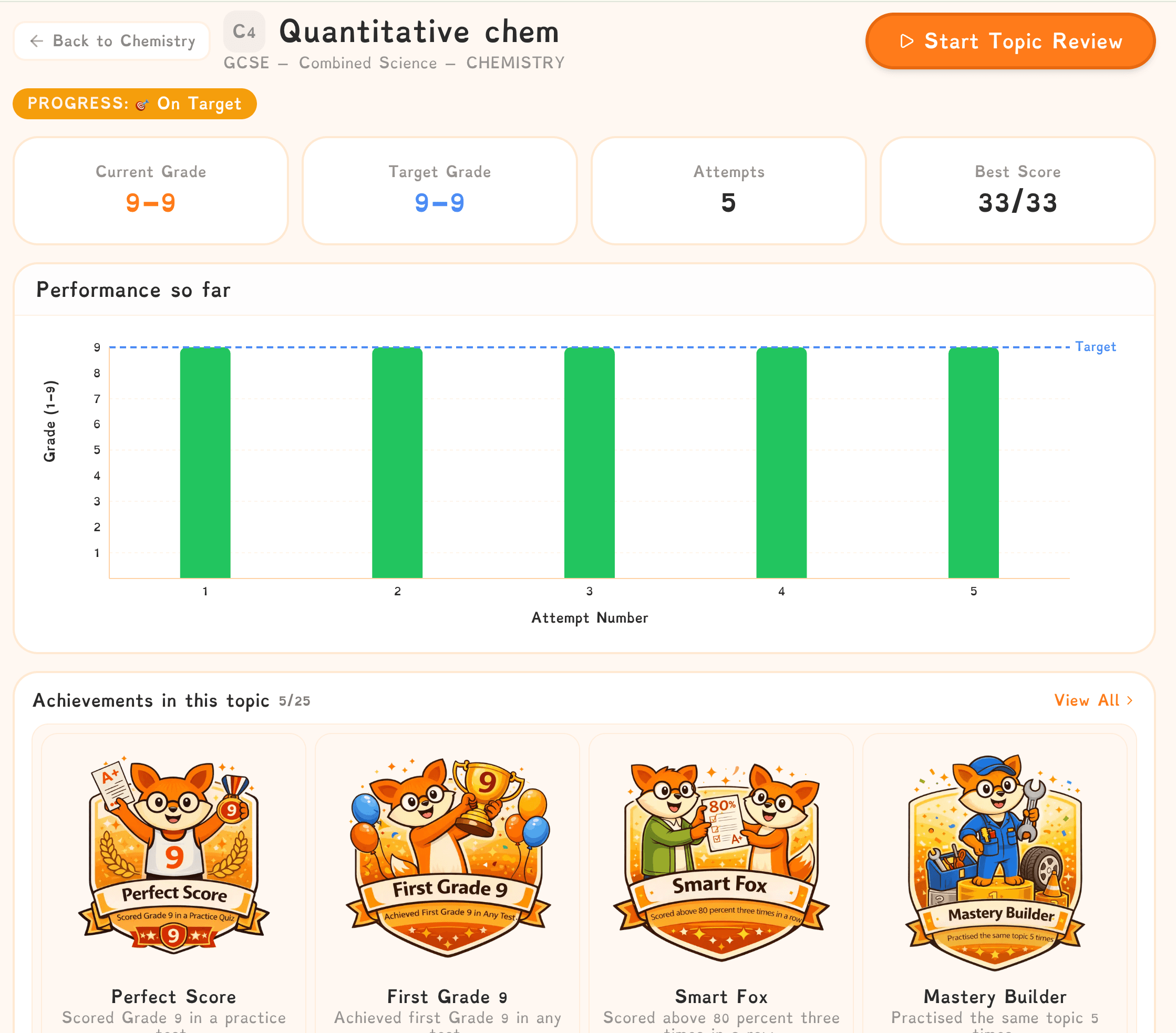 FlashFox: course coverage, progress, motivation and ready-made revision content
